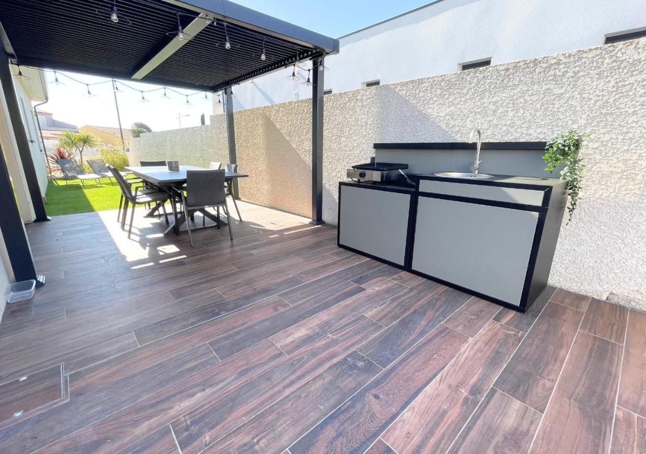 Villa Contemporaine Avec Piscine Chauffee Proche Des Plages Sauvian Kültér fotó